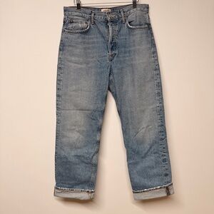 Agolde Women's Straight Jeans in Light Blue Denim